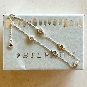 Silpada Sterling Silver Bracelet with Cubic Zirconia Stones